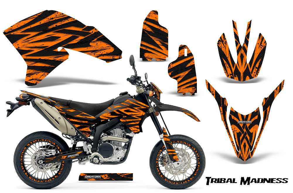 Yamaha WR250X R Graphics Kit Tribal Madness Orange NP Rims